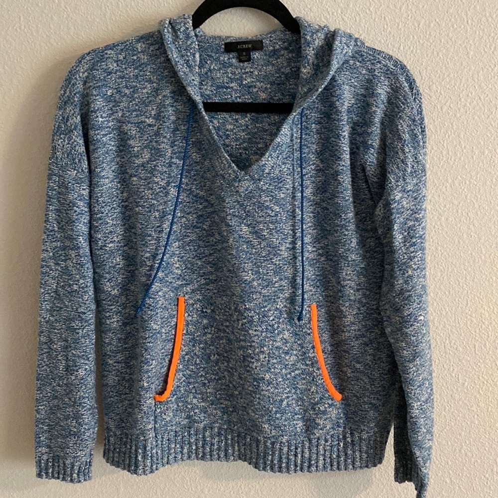 V-neck hoodie in marled yarn J. Crew Size Small